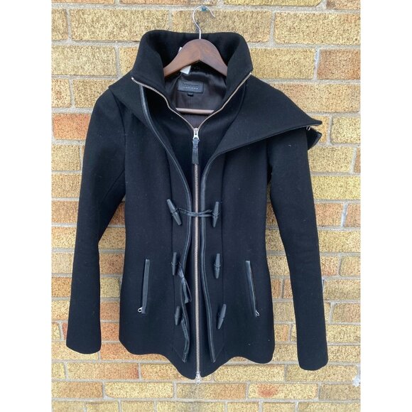 Mackage Steffy Wool Cashmere Black Long Heavy Coat Toggle Closure Women’s XS - Picture 7 of 10